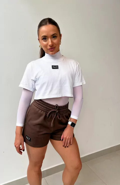 SHORT MOLETOM TAMMY MARROM