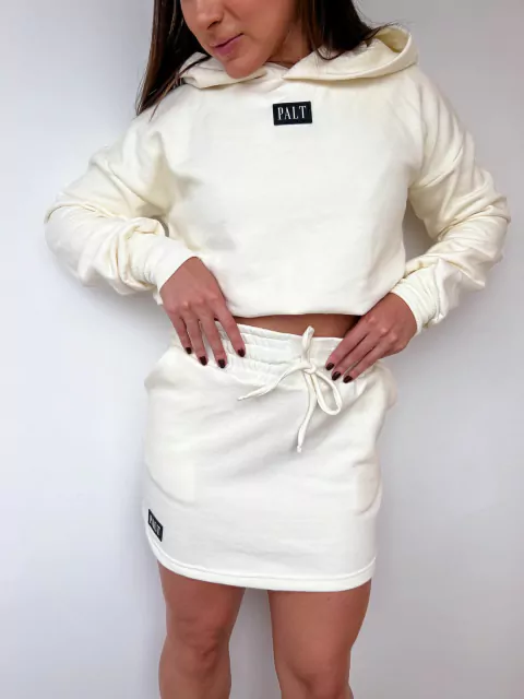 SAIA CURTA ARIANE MOLETOM OFF WHITE