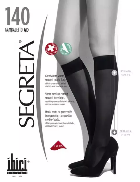 Medias Segreta compresión 140 D-pantorrilla- mujer
