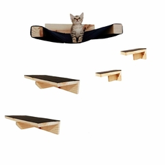 Playground para gatos Isabella com cinco peças, incluindo prateleiras e um espaço para descanso.