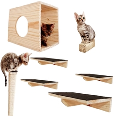 Playground para gatos 7 peças - FÍGARO - gatificação personalizada, verticalização