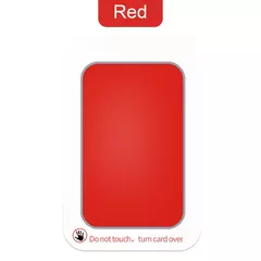 Cartão vermelho com instrução "não toque, vire o cartão".