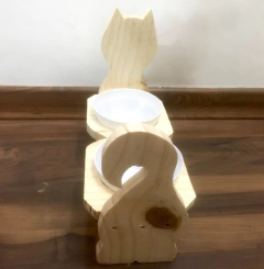 Comedouro para gatos duplo - gato feliz - moveis para gato - comprar online