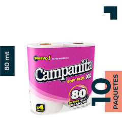 PAPEL HIGENICO CAMPANITA SOFT XL PLUS DOBLE HOJA X4 80 MTS - comprar online