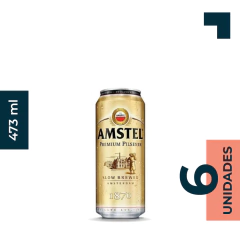 AMSTEL RUBIA 473ML (PACK 6 UNI.)