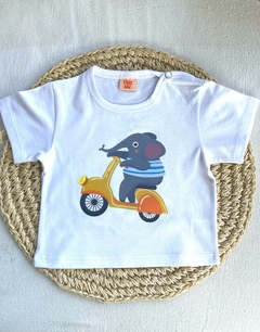 Remera elefantito en moto de algodón - comprar online