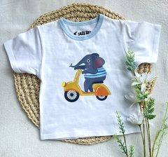 Remera elefantito en moto de algodón