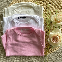 Pack X3 bodys básicos Rosa/blanco/crudo