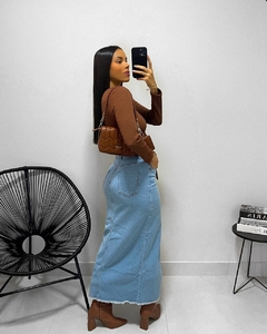 Saia Jeans Midi na internet