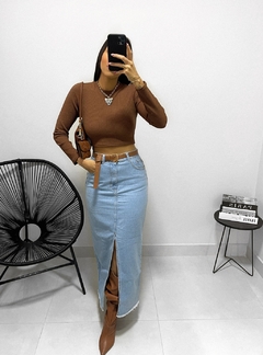 Saia Jeans Midi