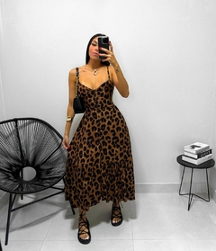 Vestido Botões Brenda Animal Print