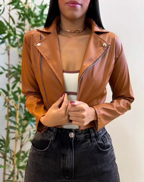 Jaqueta Courino Raquel Caramelo - comprar online