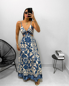 Vestido Jade Flores Azuis