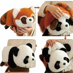 Peluche Reversible Oso Panda - Panda Rojo