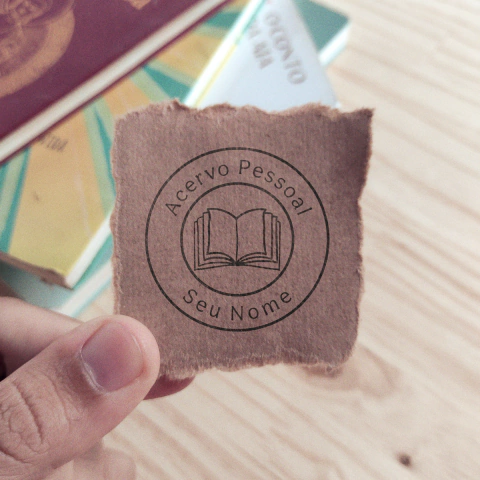 Carimbo Biblioteca Particular Livro Aberto