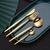 SET DE CUBIERTOS DORADOS DE ACERO INOXIDABLE - comprar online