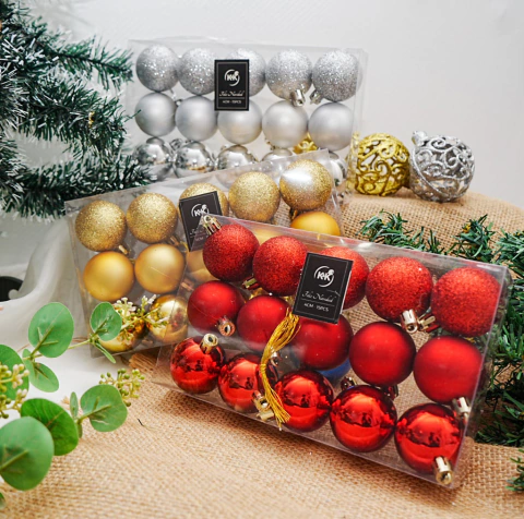 BOLAS NAVIDEÑAS 4CM (15 UNIDADES)