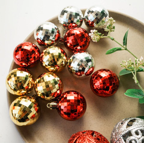 BOLAS NAVIDEÑAS 4CM (4 UNIDADES)