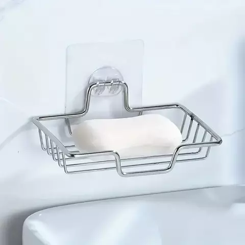 JABONERA DE METAL CON SOPORTE ADHESIVO - comprar online