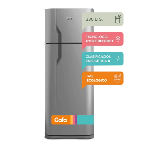 HELADERA CON FREEZER GAFA 330 LITROS HGF368AFP PLATA