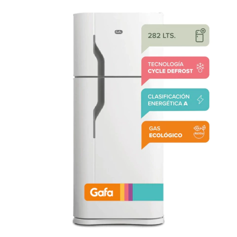 HELADERA CON FREEZER GAFA 282 LITROS HGF358AFB BLANCA