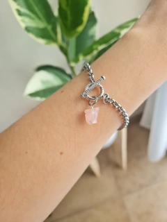 Pulsera Cuarzo Rosa | En Bruto