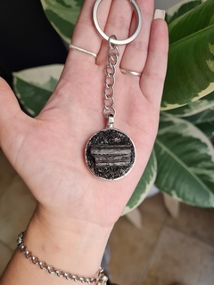 Llavero Círculo XL Turmalina Negra