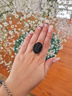 Anillo Ovalado | Turmalina Negra - comprar online