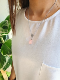 Collar con Cuarzo Rosa - Pulido
