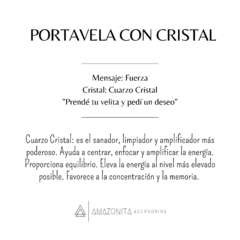 Portavela | Fuerza con Cuarzo Cristal - comprar online