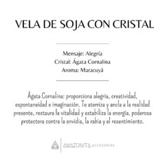 Vela de Soja | Alegría • Ágata Cornalina • Maracuyá - Amazonita Accesorios