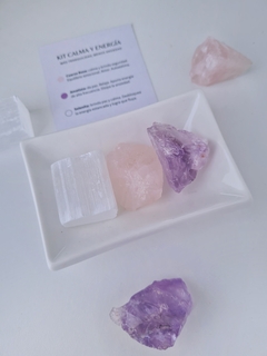 Kit Calma y Energía | Amatista, Cuarzo Rosa y Selenita