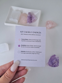 Kit Calma y Energía | Amatista, Cuarzo Rosa y Selenita - comprar online