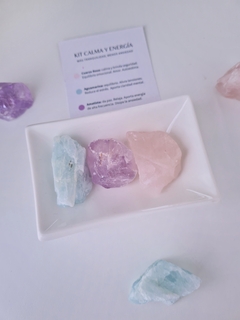 Kit Calma y Energía | Amatista, Aguamarina y Cuarzo Rosa