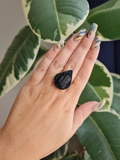 Anillo Gota | Turmalina Negra - comprar online