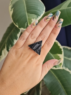 Anillo Triangular | Turmalina Negra - comprar online