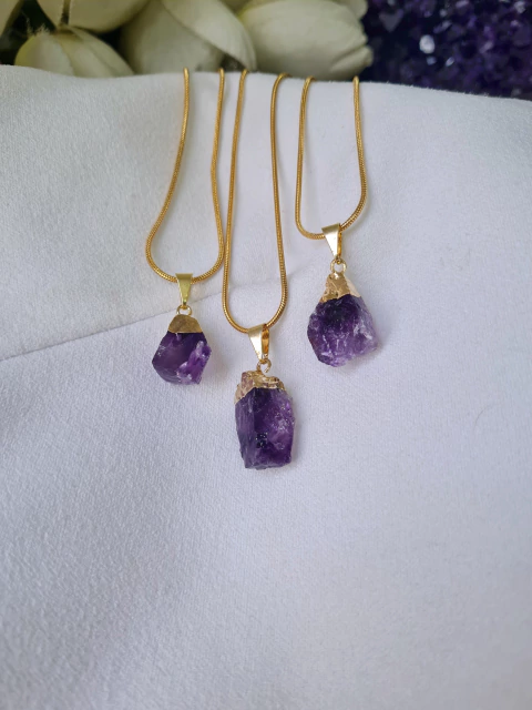 Collar Gold - Amatista en bruto - comprar online