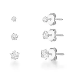 Trio de Brincos zircônias Estrela