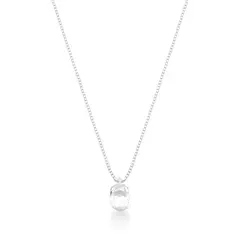 Colar Prata oval cristal