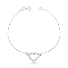 Pulseira Veneziana Coração Cravejado