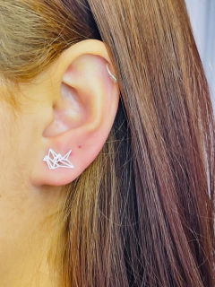 Brinco Pássaro Origami (Tsuru)