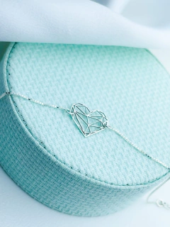 Pulseira Coração diamantado vazado - comprar online