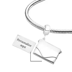 Berloque Envelope Relicário - Personalizável em prata 925