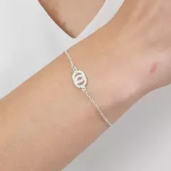 Pulseira Dois Círculos Cravejados - comprar online