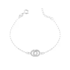 Pulseira Dois Círculos Cravejados