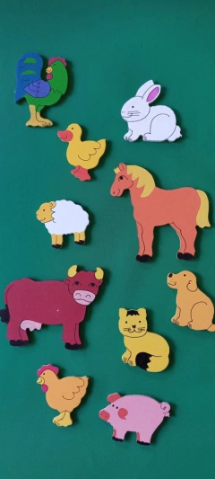 animales de granja imantados en madera - comprar online