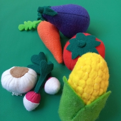 comiditas de tela verduras