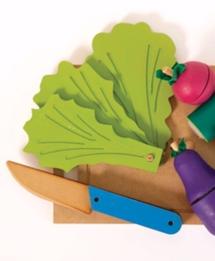 Verduras para cortar con velcro (lechuga) - Plaza de Papel