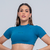 TOP CROPPED MANGA CURTA PETRÓLEO OLDMONEY - loja online