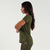 CAMISETA FEMININA LONGLINE VERDE MILITAR - loja online